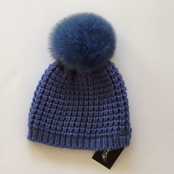 Kyi Kyi Accessories - Winter Knitted Hat with double lining and real fur Pom-Pom